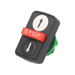 Comutator Triplu 22mm Alb/Roșu/Negru | Electronic-mag.ro | Componente Electronice
