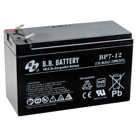 Baterie plumb-acid 12V 7Ah AGM fără întreținere | Electronic-mag.ro | Componente Electronice