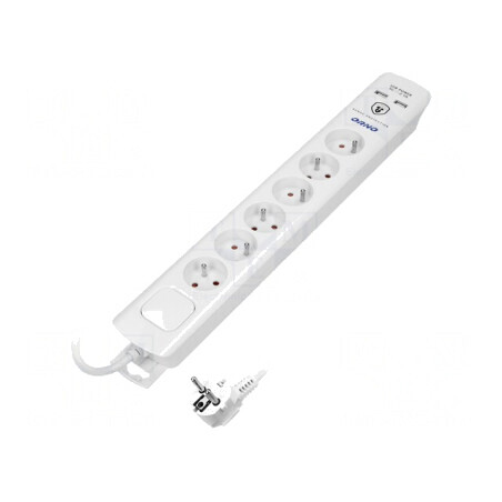 Prelungitor 6 Prize cu Protecție la Supratensiune 10A | Electronic-mag.ro | Componente Electronice