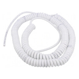 Cablu Spiralat Neecranat PUR Alb 2x0,75mm2 1m - 3,5m | Electronic-mag.ro | Componente Electronice
