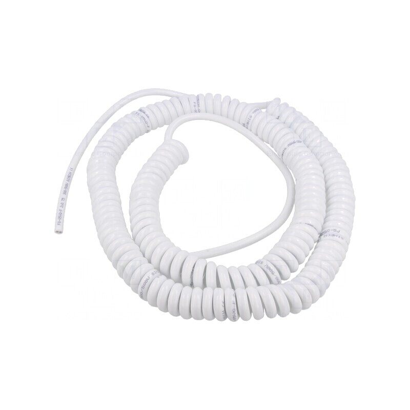 Cablu Spiralat Neecranat PUR Alb 2x0,75mm2 1m - 3,5m | Electronic-mag.ro | Componente Electronice
