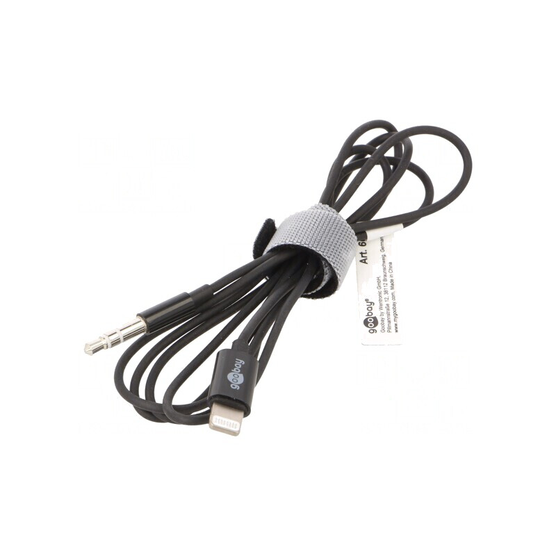 Cablu Apple Lightning la Jack 3.5mm 1m Negru | Electronic-mag.ro | Componente Electronice