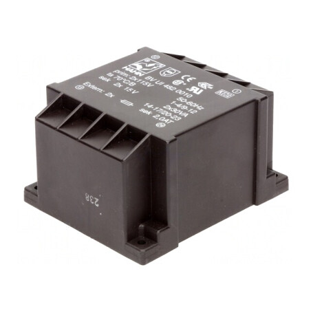 Transformator încapsulat 60VA 2x15V 2A PCB | Electronic-mag.ro | Componente Electronice
