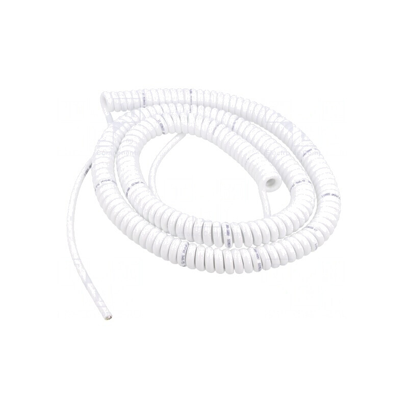 Cablu spiralat 5x0,15mm2 PUR alb 1m 300V | Electronic-mag.ro | Componente Electronice
