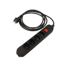 Prelungitor Alimentare 10m 4 Prize Negru | Electronic-mag.ro | Componente Electronice