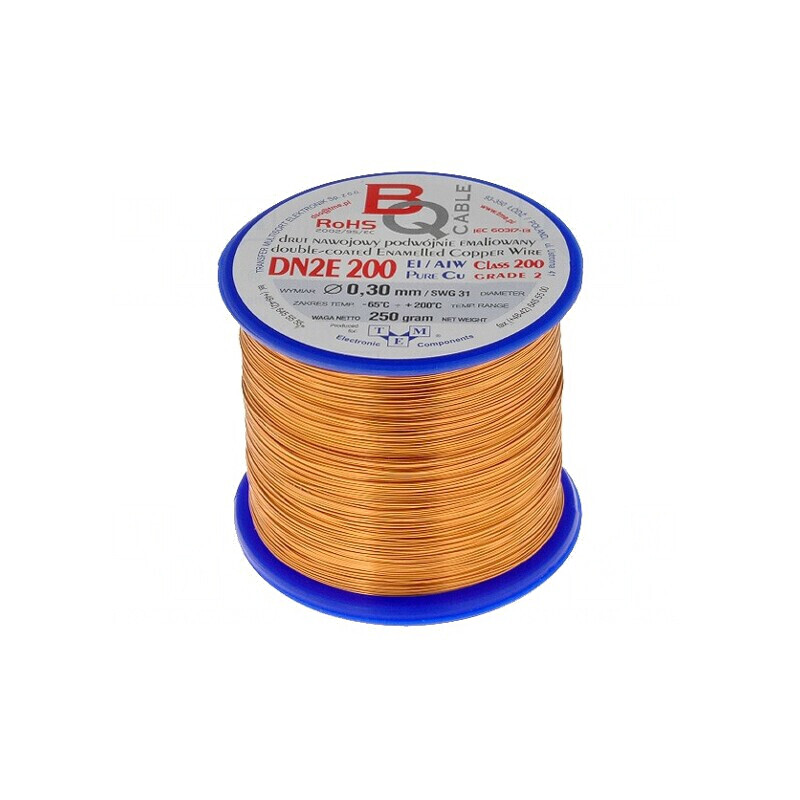 Sârmă bobină dublu emailată 0,3mm 0,25kg | Electronic-mag.ro | Componente Electronice