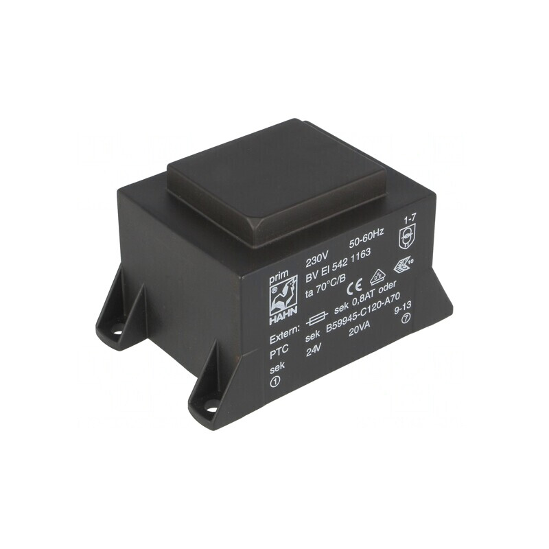 Transformator încapsulat 20VA 230VAC 24V 834mA PCB | Electronic-mag.ro | Componente Electronice