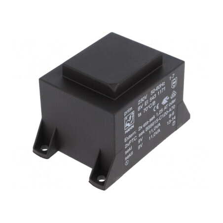 Transformator Încapsulat 22VA 230VAC 9V 9V PCB | Electronic-mag.ro | Componente Electronice