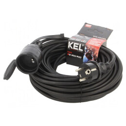 Prelungitor alimentare negru 20m 10A | Electronic-mag.ro | Componente Electronice