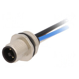 Soclu M12 cu 4 pini pentru montare pe panou T-Power | Electronic-mag.ro | Componente Electronice