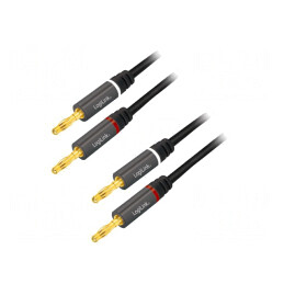 Cablu mufă banană 4mm 3m aurit | Electronic-mag.ro | Componente Electronice