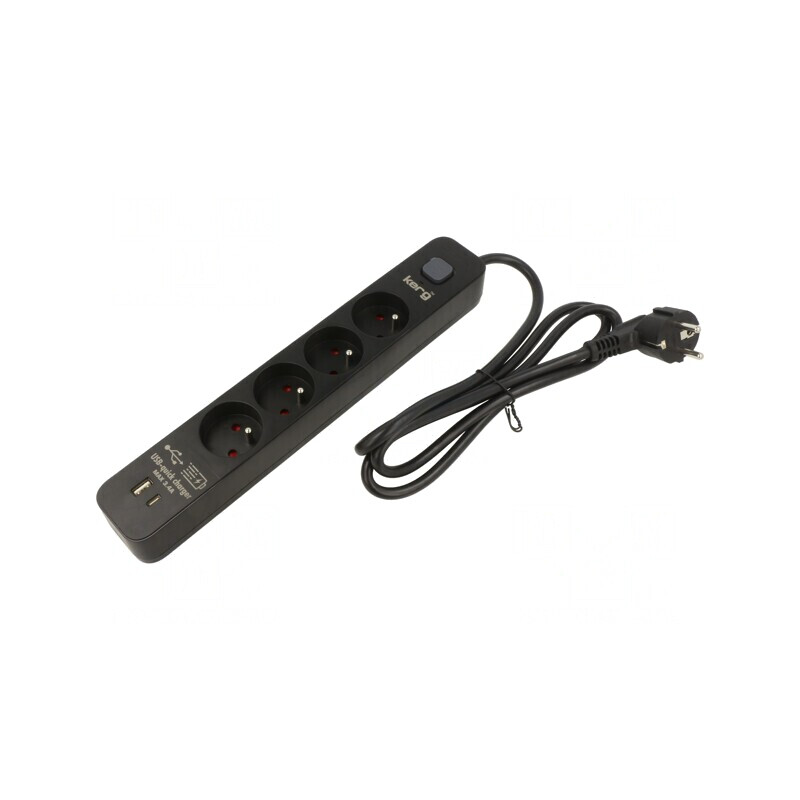 Prelungitor 4 Prize 16A cu Protecție la Supratensiune | Electronic-mag.ro | Componente Electronice