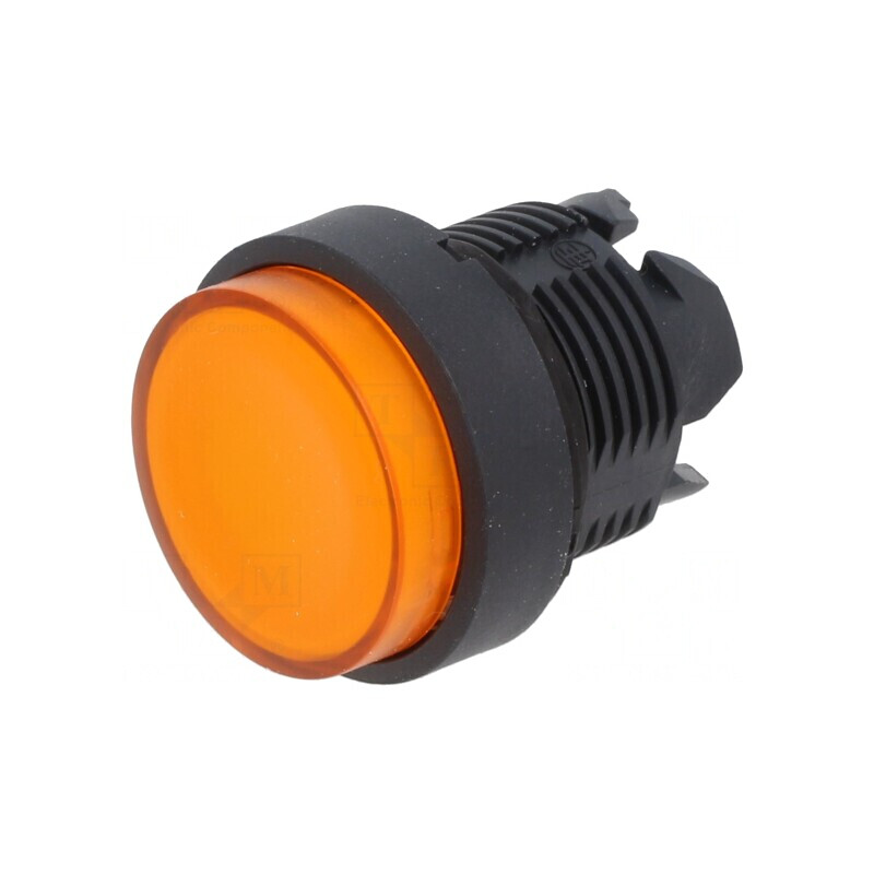 Comutator apăsare 22mm galben 2 poziții stabilizate | Electronic-mag.ro | Componente Electronice
