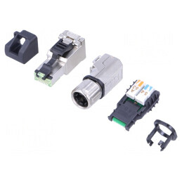 Mufă RJ45 Cat 6a Ecranată cu Capacul de Protecție Aurit | Electronic-mag.ro | Componente Electronice