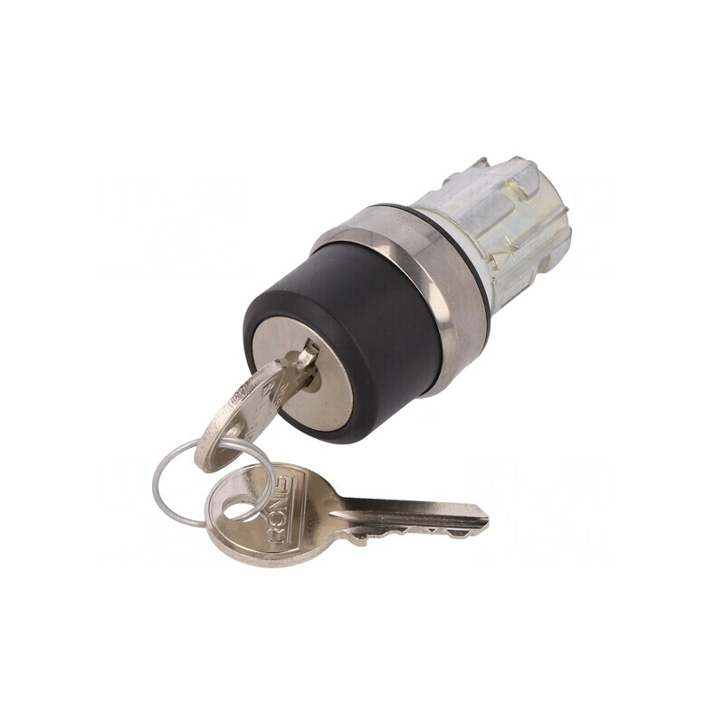 Comutator rotativ cu cheie 22mm 2 poziții argintiu | Electronic-mag.ro | Componente Electronice