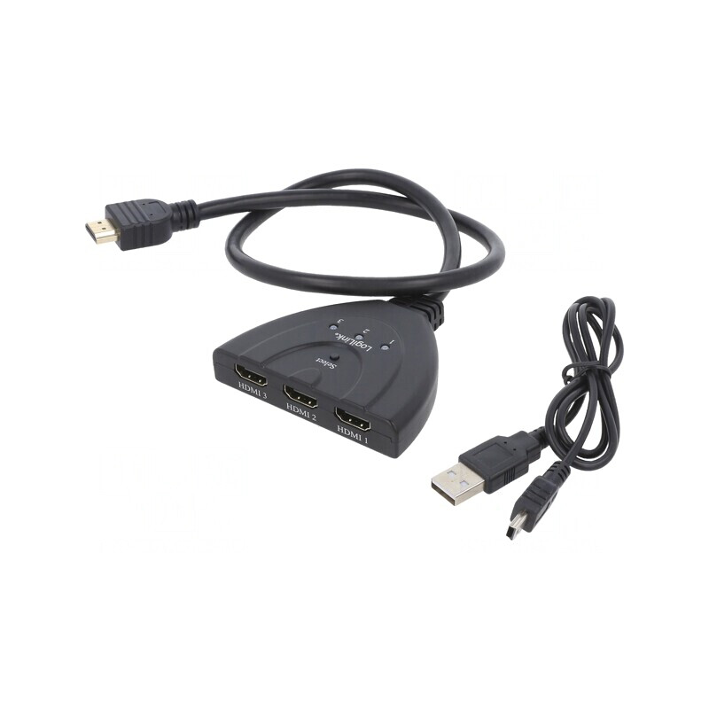 Switch HDMI HDCP 1.4 3 Intrări Negru 0.5m | Electronic-mag.ro | Componente Electronice