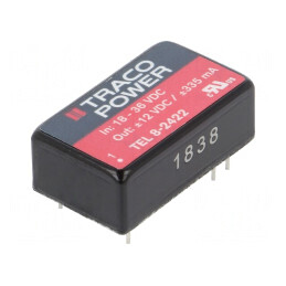 Convertor DC/DC 8W 18-36V la 12V/-12V TEL8-2422 | Electronic-mag.ro | Componente Electronice