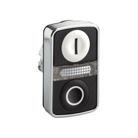 Comutator dublu 22mm alb/negru IP66 | Electronic-mag.ro | Componente Electronice