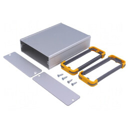 Carcasă aluminiu gri cu panou 102.9mm x 120mm x 40mm | Electronic-mag.ro | Componente Electronice