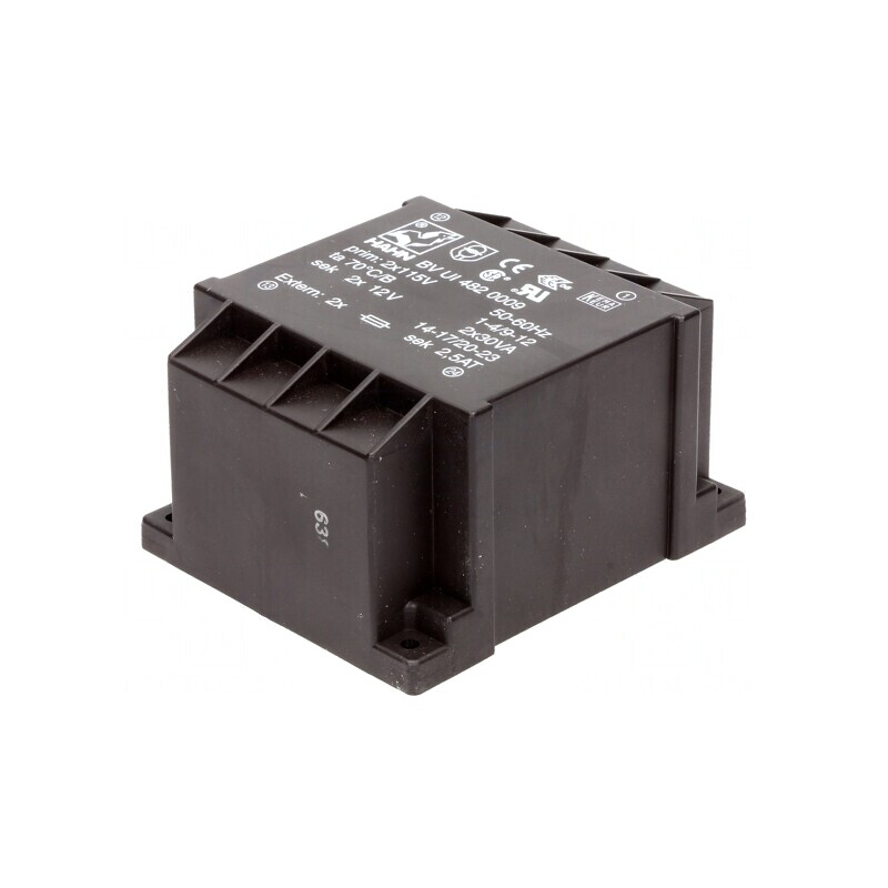 Transformator Încapsulat 60VA 115VAC 12V 2,5A PCB | Electronic-mag.ro | Componente Electronice