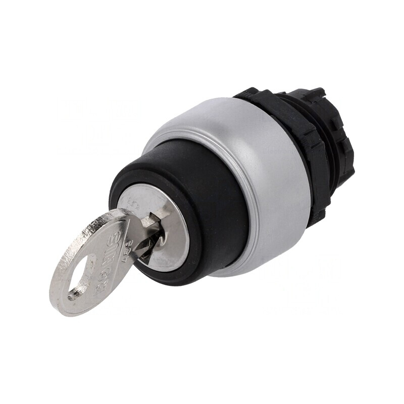 Comutator Rotativ cu Cheie 22mm 2 Poziții Negru | Electronic-mag.ro | Componente Electronice