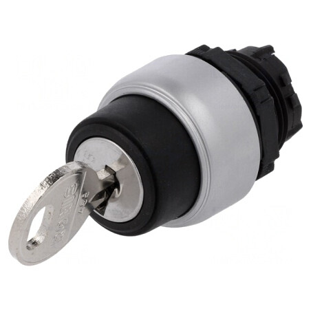 Comutator Rotativ cu Cheie 22mm 2 Poziții Negru | Electronic-mag.ro | Componente Electronice