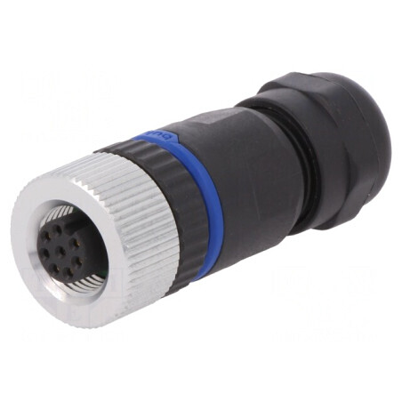 Mufă M12 8 pini mamă pe cablu IP67 | Electronic-mag.ro | Componente Electronice