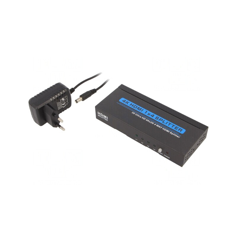 Splitter HDMI 1.4 Negru cu Intrare DC și HDMI | Electronic-mag.ro | Componente Electronice