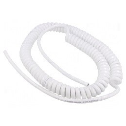 Cablu spiralat neecranat PUR alb 0.8m 2x1.5mm2 | Electronic-mag.ro | Componente Electronice