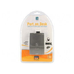 Hub USB și PS/2 negru cu 3 porturi USB și jack audio 3,5mm