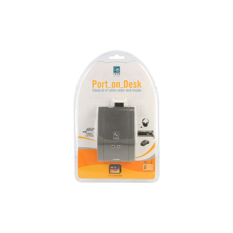 Hub USB și PS/2 negru cu 3 porturi USB și jack audio 3,5mm | Electronic-mag.ro | Componente Electronice
