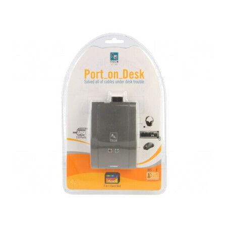 Hub USB și PS/2 negru cu 3 porturi USB și jack audio 3,5mm | Electronic-mag.ro | Componente Electronice