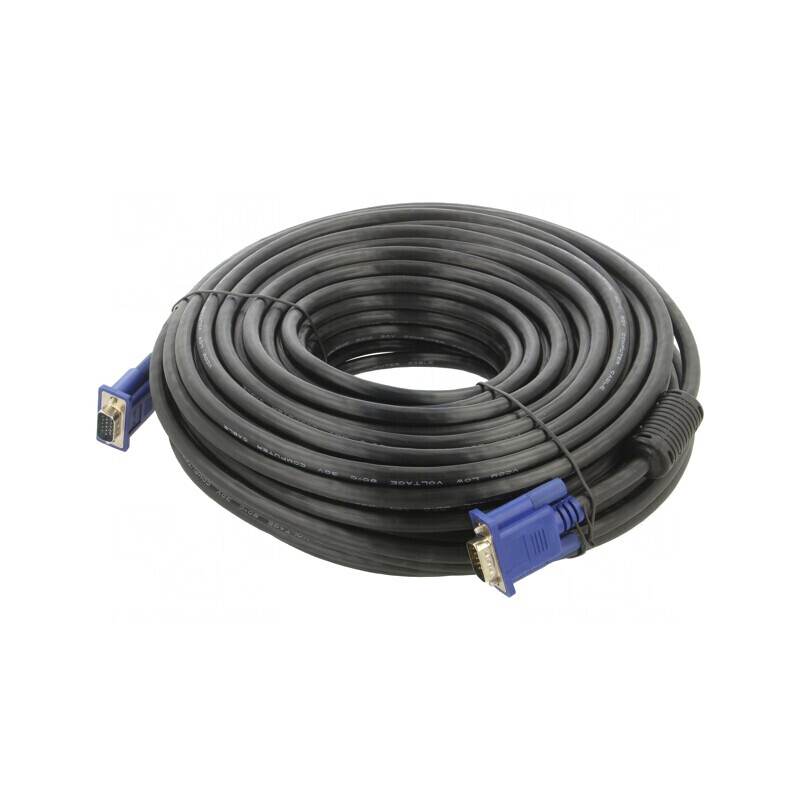 Cablu D-Sub 15pin HD Negru 30m | Electronic-mag.ro | Componente Electronice