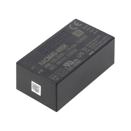"Alimentator Pulsatoriu 40W RACM40-48SK-T" | Electronic-mag.ro | Componente Electronice