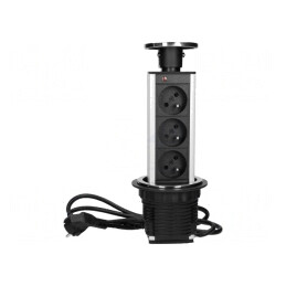 Prelungitor cu Prize pentru Mobilier 3680W Otel 230VAC | Electronic-mag.ro | Componente Electronice
