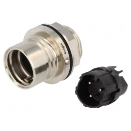 Conector Circular Soclu Tată 3 PIN Buccaneer 6000 Nichelat | Electronic-mag.ro | Componente Electronice