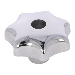 Buton de reglare | Ø: 80mm | Filet int: M16 | aluminiu | DIN 6336 | DIN 6336-AL-80-M16-D-PL