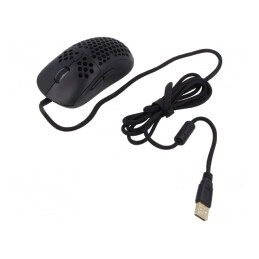 Mouse optic negru USB cu 7 butoane și cablu 1,8m | Electronic-mag.ro | Componente Electronice