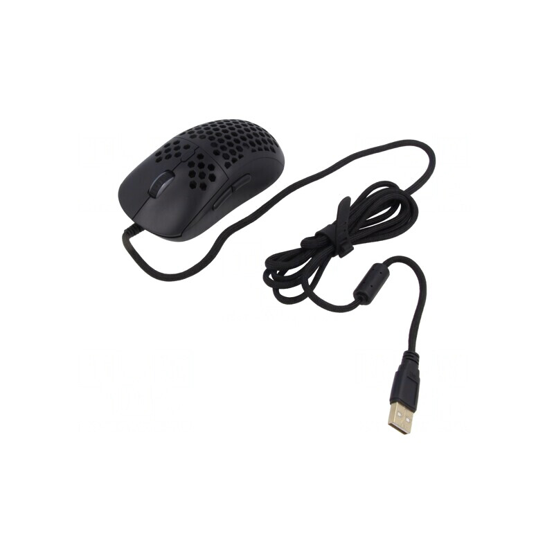 Mouse optic negru USB cu 7 butoane și cablu 1,8m | Electronic-mag.ro | Componente Electronice