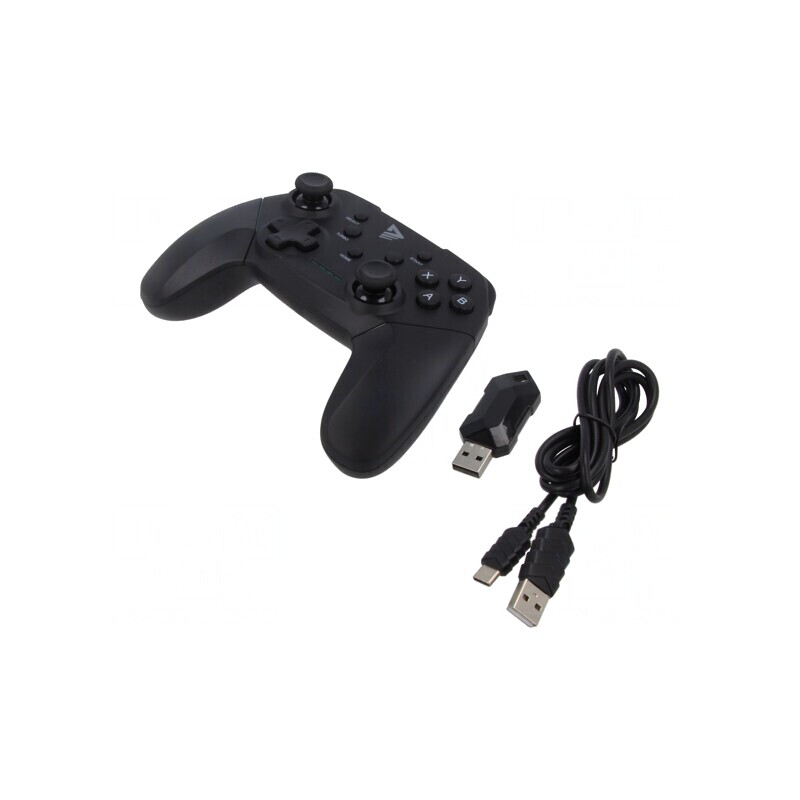 Gamepad neagră USB fără fir 10m 15 butoane 600mAh 8h | Electronic-mag.ro | Componente Electronice