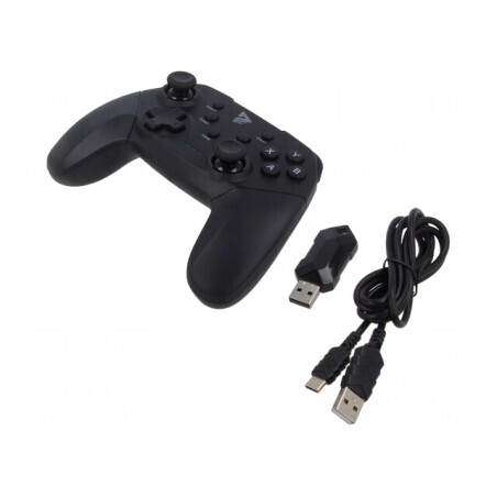 Gamepad neagră USB fără fir 10m 15 butoane 600mAh 8h | Electronic-mag.ro | Componente Electronice