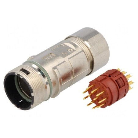 Conector M23 Mufă 12 PIN Tată Lipire Drept 7A Aurit | Electronic-mag.ro | Componente Electronice