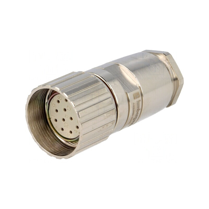 Conector M23 Mufă Mamă 12 PIN pentru Lipire pe Cablu Drept 7.5A | Electronic-mag.ro | Componente Electronice