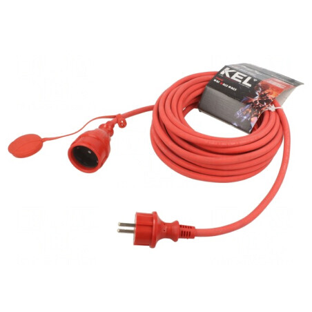 Prelungitor alimentare 10m 16A roșu | Electronic-mag.ro | Componente Electronice