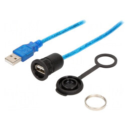 Cablu-adaptor | USB A soclu,USB A mufă | 1310 | USB 2.0 | IP65 | 1m | 1310-1002-02