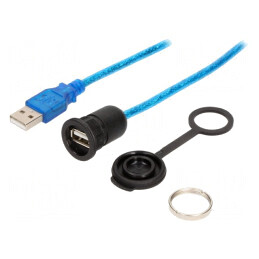 Cablu Adaptor USB A Soclu la USB A Mufă USB 2.0 IP65 1m | Electronic-mag.ro | Componente Electronice