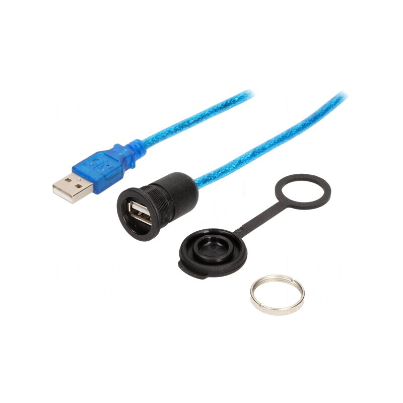 Cablu Adaptor USB A Soclu la USB A Mufă USB 2.0 IP65 1m | Electronic-mag.ro | Componente Electronice