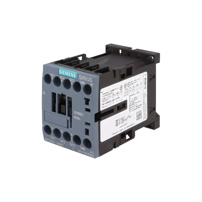 Contactor 3-polar NO 24VAC 7A cu 3 contacte auxiliare | Electronic-mag.ro | Componente Electronice
