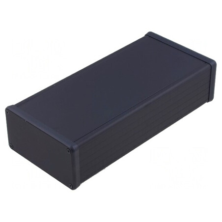 Carcasă aluminiu neagră 103x220x53mm | Electronic-mag.ro | Componente Electronice