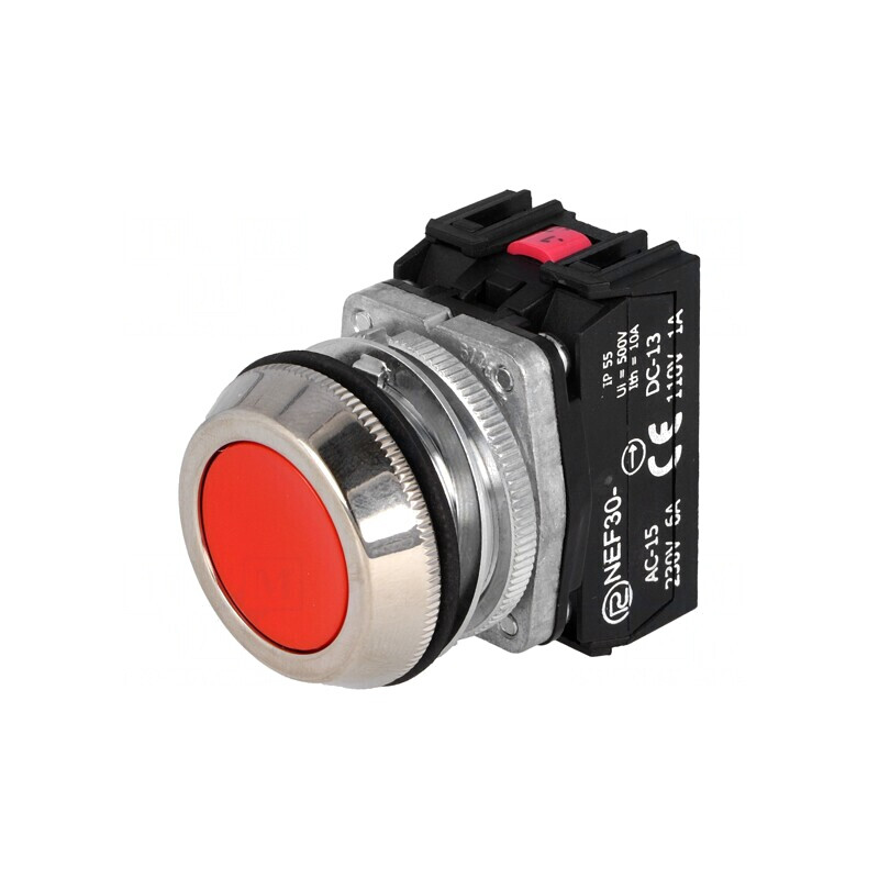 Comutator acționat prin apăsare 30mm 1NC 1NO | Electronic-mag.ro | Componente Electronice